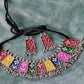 Tehzeeb Creations Women's Multi Colour Meenakari Oxidised Necklace Set - Swadesiicart