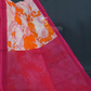 Shades of Orange And Pink With Pichwai Print Munga Cotton Saree By Gayathri Reddy Designer Studio | Swadesiicart