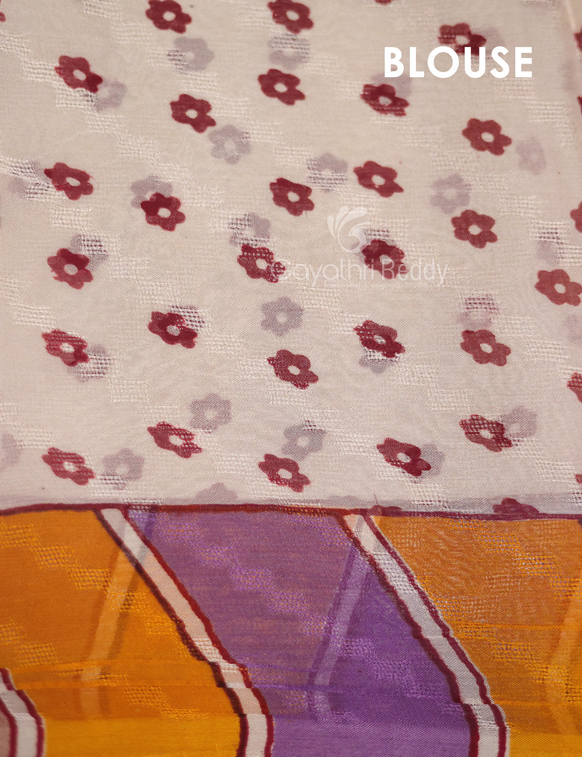 Orange With Off White Colour Leheriya Georgette Saree By Gayathri Reddy Designer Studio | Swadesiicart
