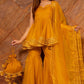 Pomcha Jaipur Murat Mustard Organza Sharara Set | Swadesiicart