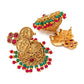 Aadita Gold-Polished & Pink Stone Studded Handcrafted Jewellery Set - Swadesiicart