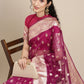 Saree Mall Magenta Ethnic Motifs Zari Organza Banarasi Saree | Swadesiicart