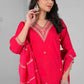 Ethnic Festive Wear Chanderi Red Stitched Suit With Dupatta - Tanisha | Swadesiicart