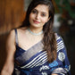 Blue Poly Silk Ethnic Motifs Saree with Unstitched Blouse - Hiral Fashion | Swadesiicart
