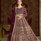 Anaita Purple Embroidered Net Stitched Anarkali Suit