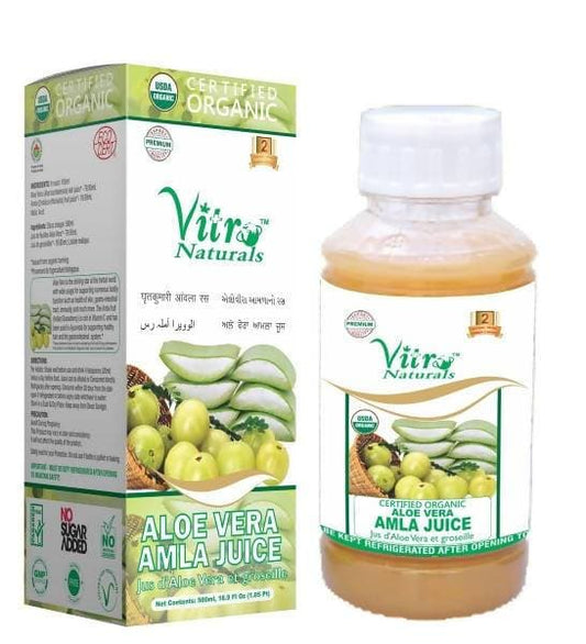 Vitro Naturals Certified Organic Aloe Vera Amla Juice | Swadesiicart