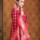 Vardha Ruby Red Woven Banarasi Saree | Swadesiicart