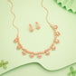 Tehzeeb Creations Gold-Polished White Colour Necklace With Earrings - Swadesiicart