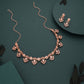 Tehzeeb Creations Gold-Polished White Colour Necklace With Earrings - Swadesiicart