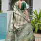 Vishnu Weaves Women's Green Banarasi Silk Patola Zari Woven Saree with Blouse - Swadesiicart