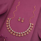 Tehzeeb Creations Rose Gold-Polished Sky Blue Choker Necklace With Dangle Earrings - Swadesiicart