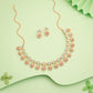 Tehzeeb Creations Rose Gold-Polished Sky Blue Choker Necklace With Dangle Earrings - Swadesiicart