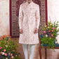 Raivat Ethnic Banarasi Jacquard Embroidery Indo Western Sherwani In Pink Colour | Swadesiicart