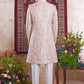 Raivat Ethnic Banarasi Jacquard Embroidery Indo Western Sherwani In Pink Colour | Swadesiicart