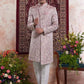 Raivat Ethnic Banarasi Jacquard Embroidery Indo Western Sherwani In Onion Pink Colour | Swadesiicart