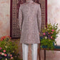 Raivat Ethnic Banarasi Jacquard Embroidery Indo Western Sherwani In Onion Pink Colour | Swadesiicart