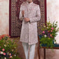 Raivat Ethnic Banarasi Jacquard Embroidery Indo Western Sherwani In Onion Pink Colour | Swadesiicart