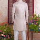 Raivat Ethnic Banarasi Jacquard Embroidery Indo Western Sherwani In Peach Pink Colour | Swadesiicart