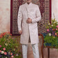 Raivat Ethnic Banarasi Jacquard Embroidery Indo Western Sherwani In Peach Pink Colour | Swadesiicart