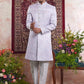Raivat Ethnic Banarasi Jacquard Embroidery Indo Western Sherwani In Blue Colour | Swadesiicart