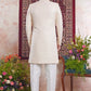 Raivat Ethnic Banarasi Jacquard Embroidery Indo Western Sherwani In Yellow Colour | Swadesiicart