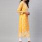 ADA Women Mustard & White Chikankari Embroidered Sustainable Kurta with Trousers & Inner | Swadesiicart
