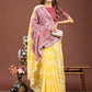 Shree Shyam Fashion Anaya Yellow Linen Cotton Saree