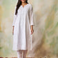 HOUSE OF KARI Notched Neck Ethnic Motifs Embroidered Chikankari Cotton Kurta | Swadesiicart