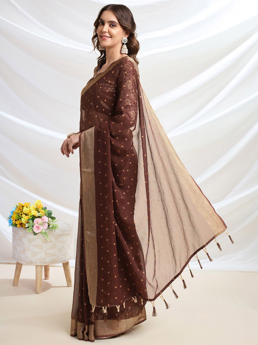 Mitera Floral Printed Ready to Wear Saree | Swadesiicart