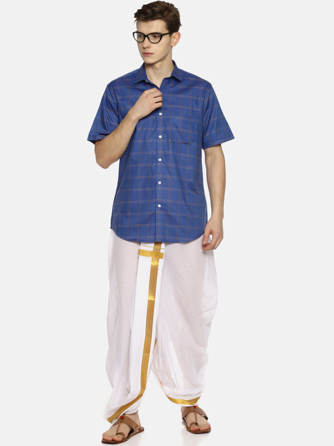 Sethukrishna Men White Solid Readymade Dhoti | Swadesiicart