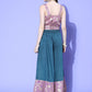 InWeave Women's Mauve Brocade Strappy Top W Teal Mauve Brocade Palazzo Set - Swadesiicart
