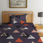 Home Sizzler Grey & White Geometric 144 TC Single Bedsheet with 1 Pillow Covers - Swadesiicart
