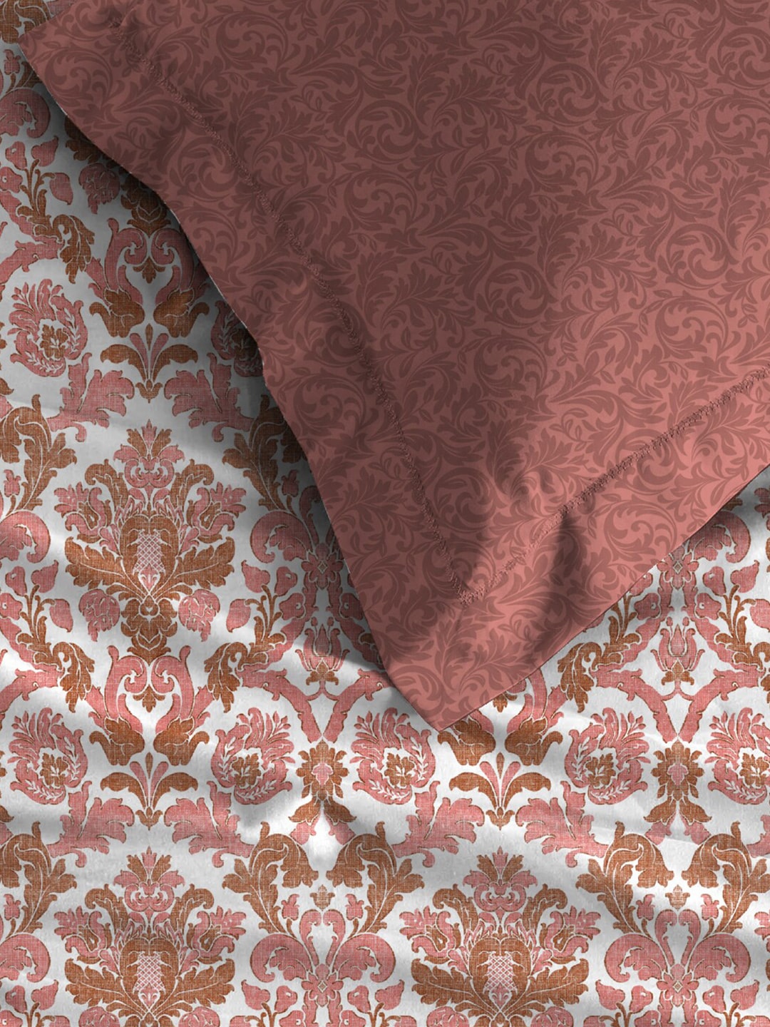 MYTRIDENT Comfort Living Maroon Pure Cotton 120 TC Queen Bedsheet with 2 Pillow Covers - Swadesiicart