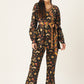 InWeave Women's Black Kalamkari Coord Set With Belt - Swadesiicart