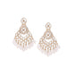 Tehzeeb Creations Gold Polish Kundan White Colour Earrings | Swadesiicart