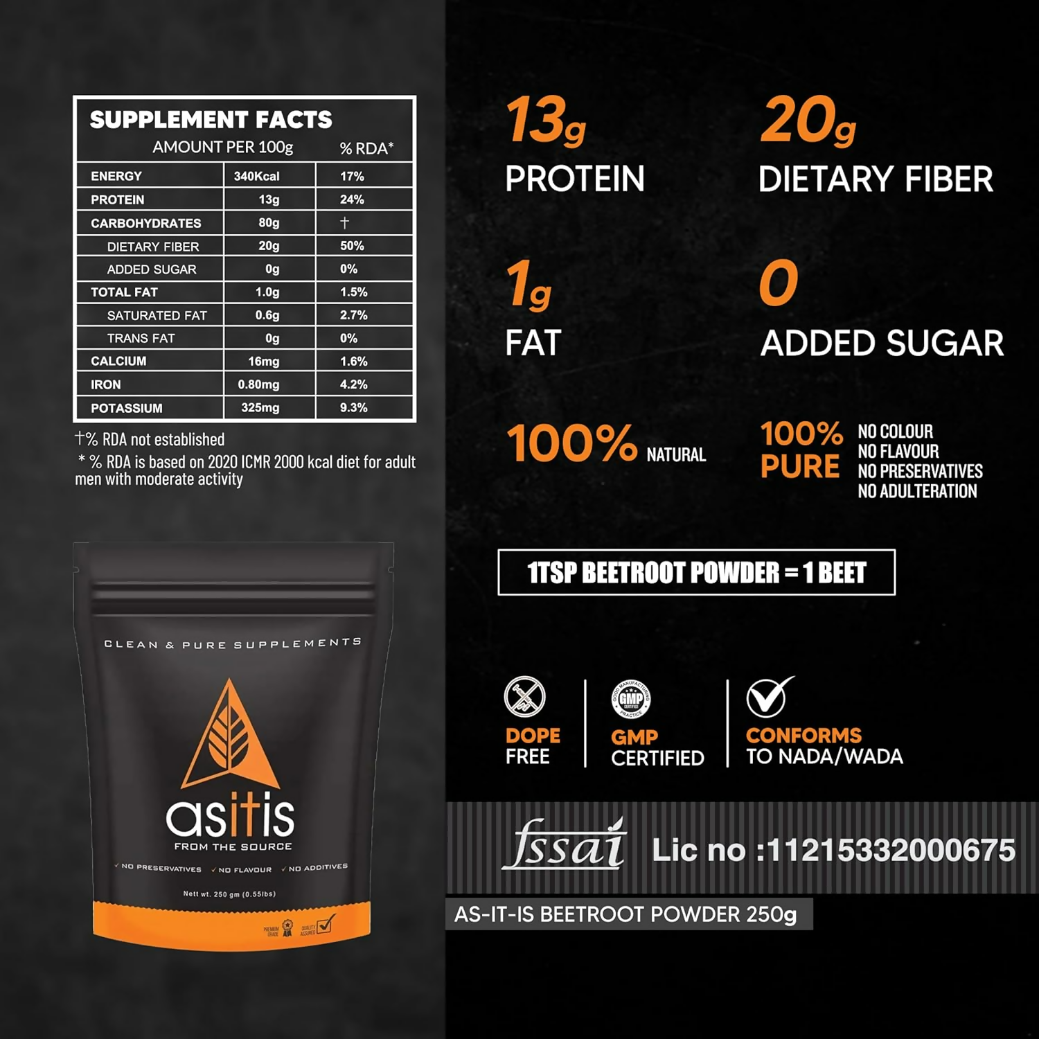 As-It-Is Nutrition Beetroot Powder | Swadesiicart