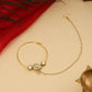 Ruby Raang 22k Gold Polished Kundan Maharani Nose Ring (Clip On) | Swadesiicart