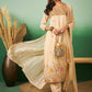Light Orange Georgette Handwork Unstitched Dress Material - Hanika | Swadesiicart