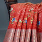 Shades of Red Colour Floral Design Banaras Semi Silk Saree By Gayathri Reddy Designer Studio | Swadesiicart