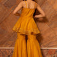 Pomcha Jaipur Murat Mustard Organza Sharara Set | Swadesiicart