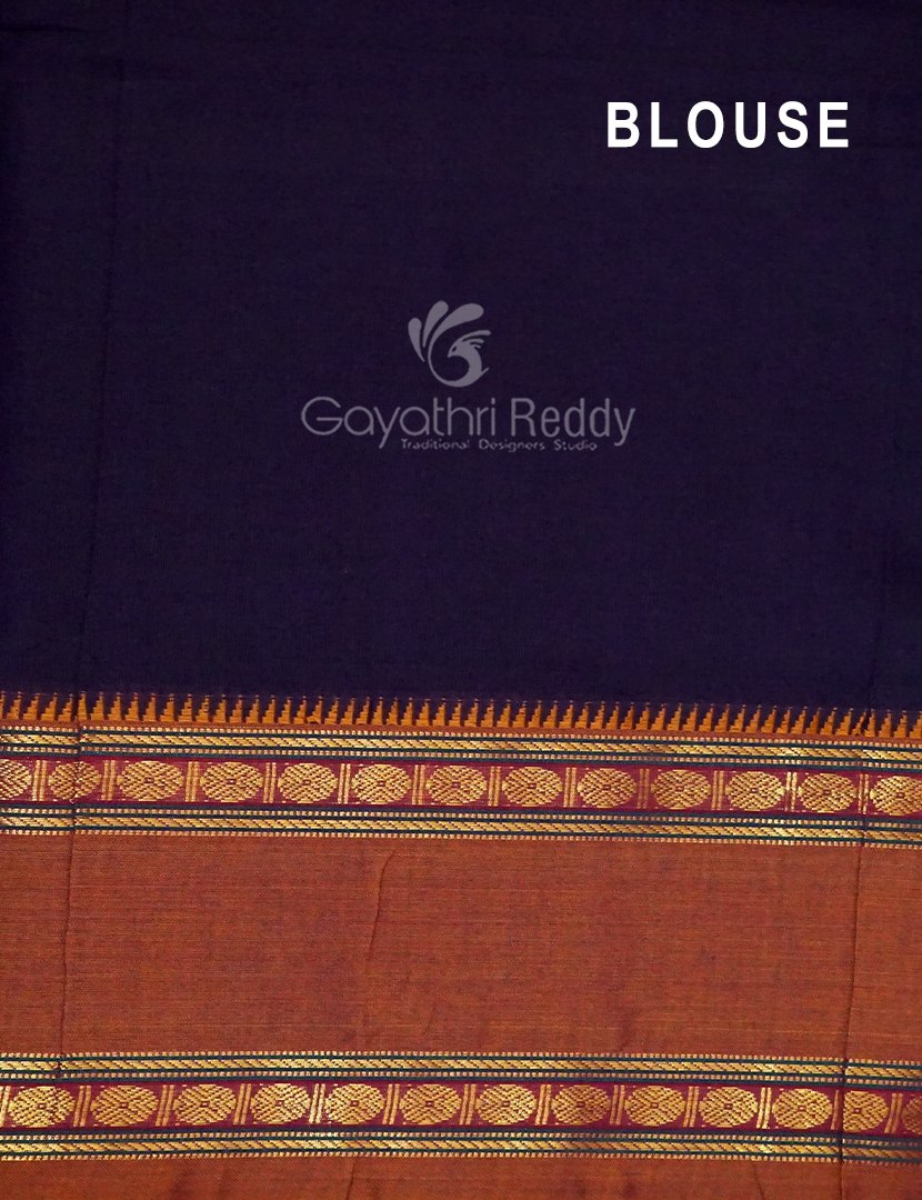 Kalanetha Dark Brinjal Coloured Pure Narayanpet Cotton Saree By Gayathri Reddy Designer Studio | Swadesiicart