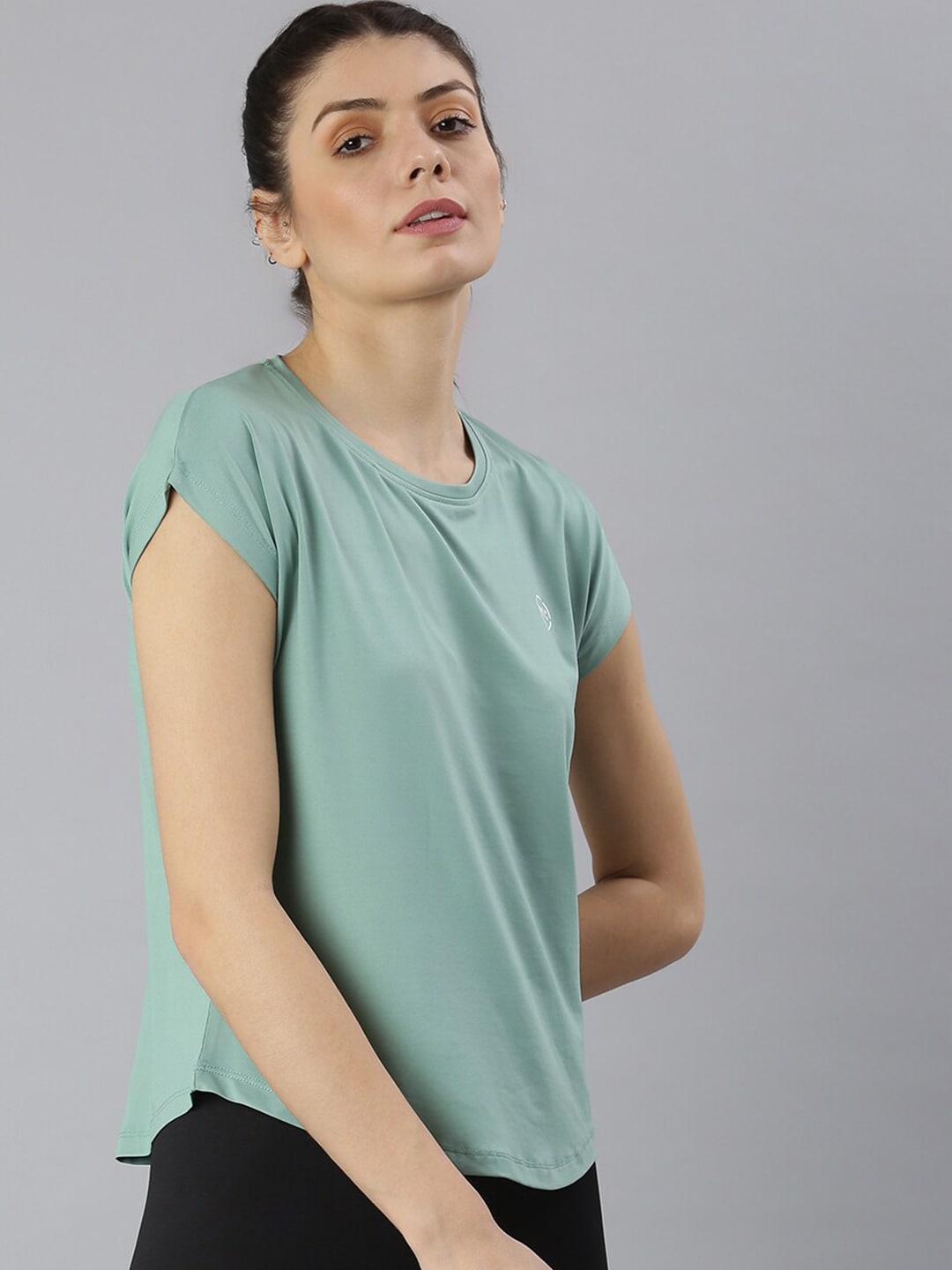 MKH Women Green Extended Sleeves Dri-FIT Sports T-shirt - Swadesiicart