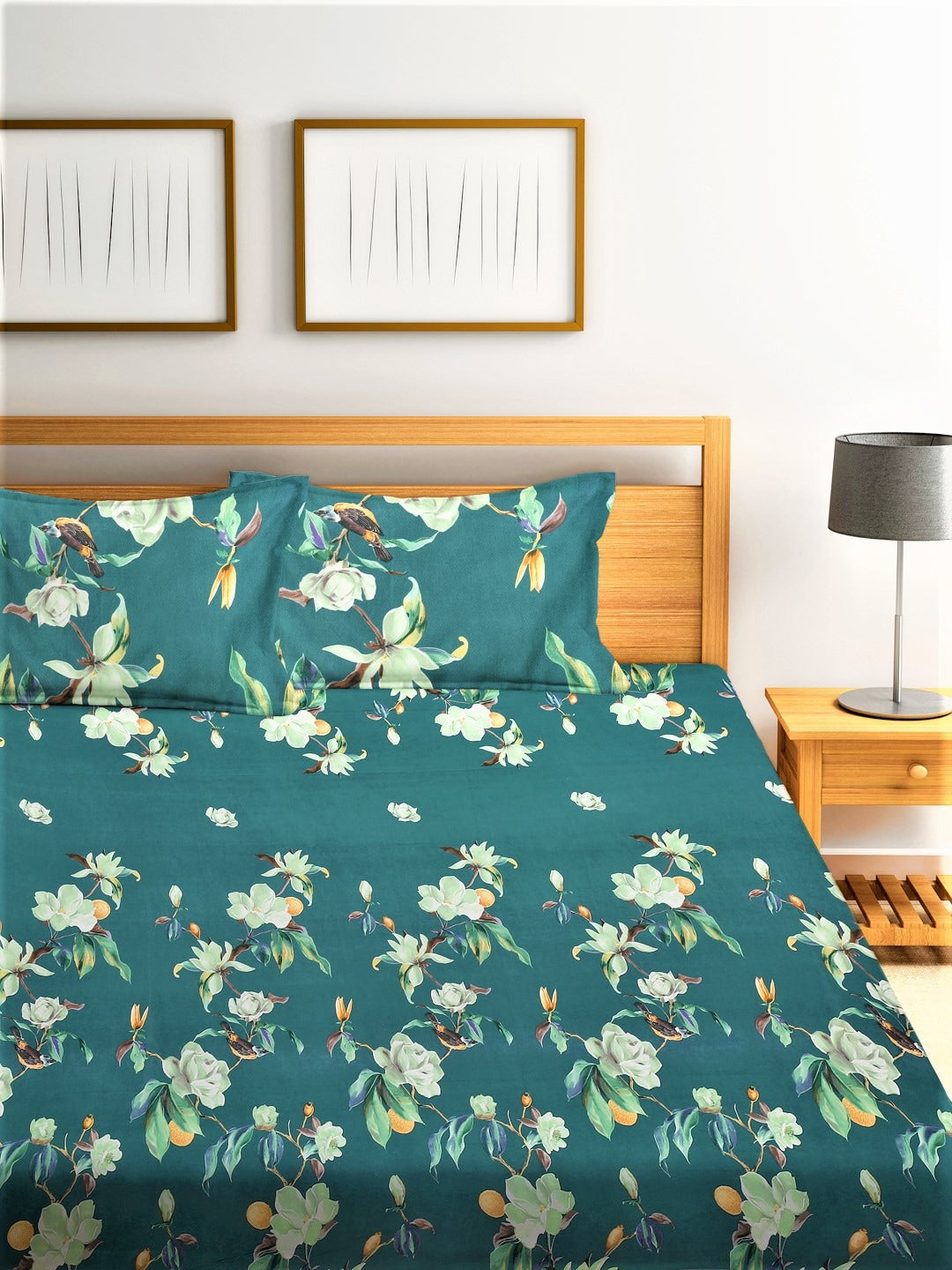 Home Sizzler Unisex Green Bedsheets - Swadesiicart
