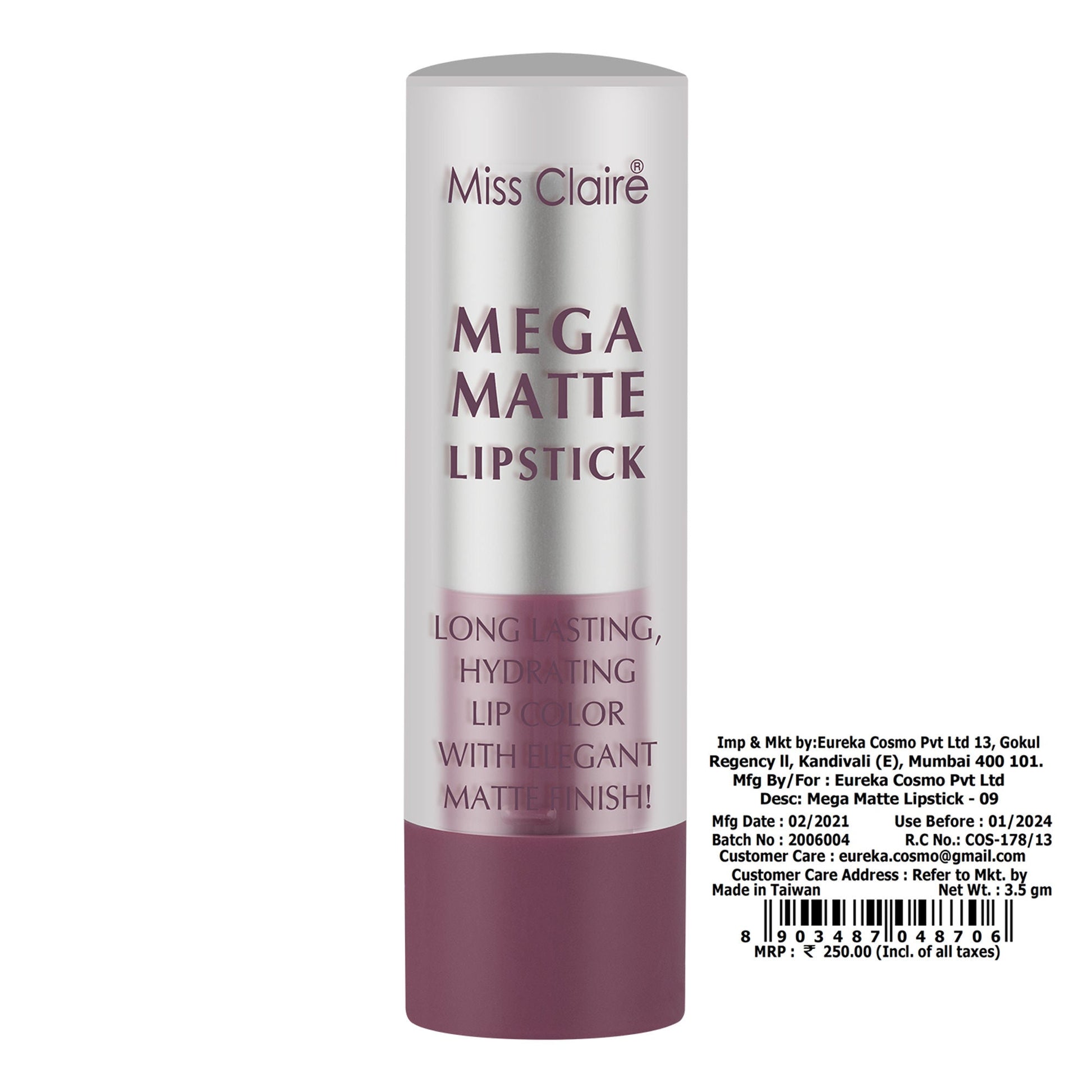 Miss Claire Mega Matte Lipstick - 9 | Swadesiicart