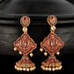 Shoshaa Maroon & Gold-Toned Contemporary Jhumkas Earrings