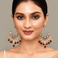 New Stylish Ethnic Partywear Maroon Hoops Kundan Earrings for Womens by House of Ree | Swadesiicart