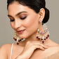 New Stylish Ethnic Partywear Maroon Hoops Kundan Earrings for Womens by House of Ree | Swadesiicart