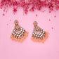 Tehzeeb Creations Gold Polish Kundan Yellow Colour Earrings | Swadesiicart