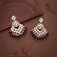 Tehzeeb Creations Gold Polish Kundan Maroon Colour Earrings | Swadesiicart