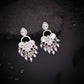 Tehzeeb Creations Silver Polish White Colour Earrings | Swadesiicart